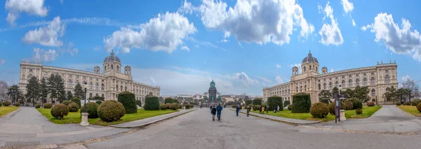 Wien Österreich 2020 Maria Theresien Denkmal Vor Dem Kunsthistorischen Und — Stockfoto