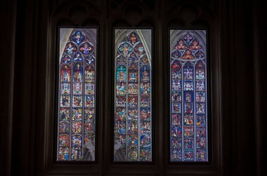 Viyana, Avusturya - 03.02.2020: Maria am Gestade Kilisesi. Ünlü gotik Katolik kilisesi 1414 yılında kutsanmıştır ve Wien 'deki en eski kiliselerden biridir..