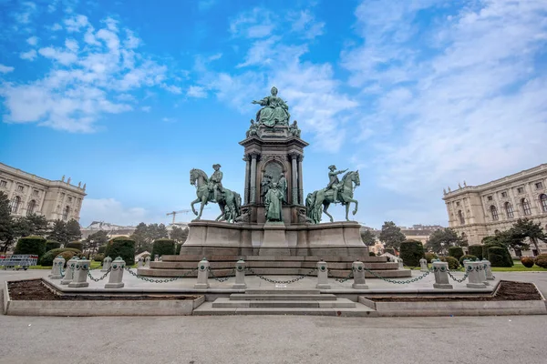 Wien Österreich 2020 Maria Theresien Denkmal Vor Dem Kunsthistorischen Und — Stockfoto