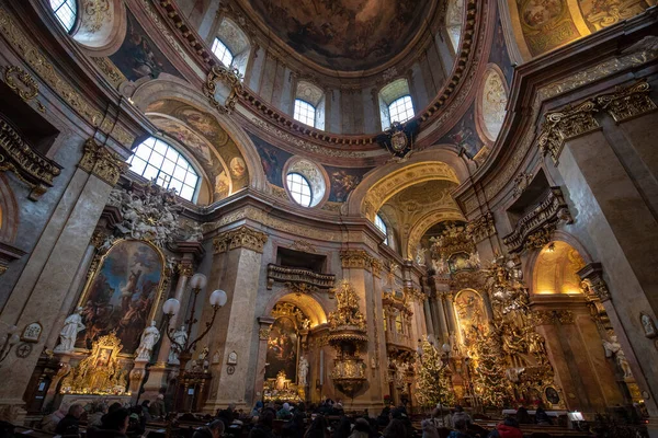 Bécs Ausztria 2020 Január Peterskirche Peterskirche Barokk Római Katolikus Plébánia — Stock Fotó