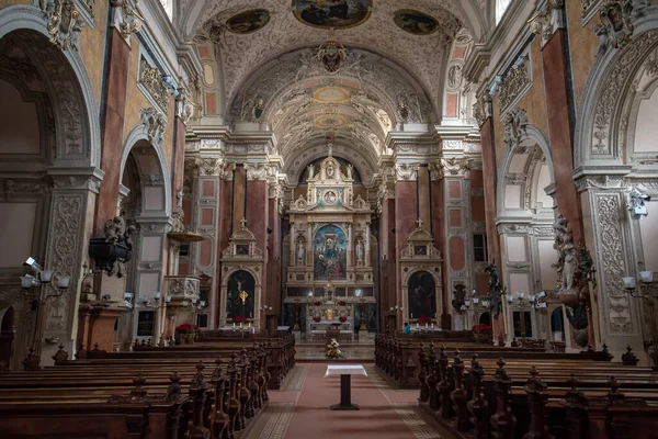 Wien Österrike 2020 Inredning Schottenkirche Skottenkirche Basilika Minor Församlingskyrka Knuten — Stockfoto