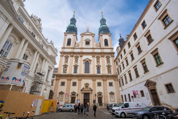 Wien Österrike 2020 Jesuitkyrkan Jesuitenkirche Även Känd Som Universitetskyrkan Universittskirche — Stockfoto