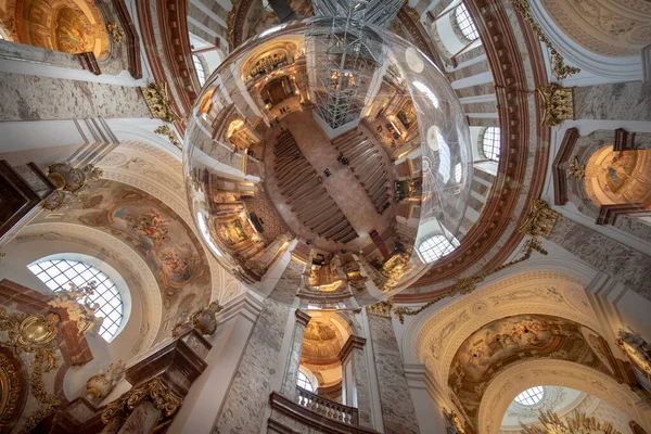 Vienna Austria 2020 Karlskirche Charles Church Interior 카를스 남쪽에 바로크 — 스톡 사진