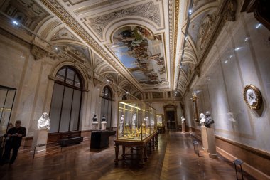 Viyana, Avusturya - 15.02.2020: Sanat Tarihi Müzesi (Kunsthistorisches Museum). Wien 'deki en büyük ve en eski müze. Barok Sarayı
