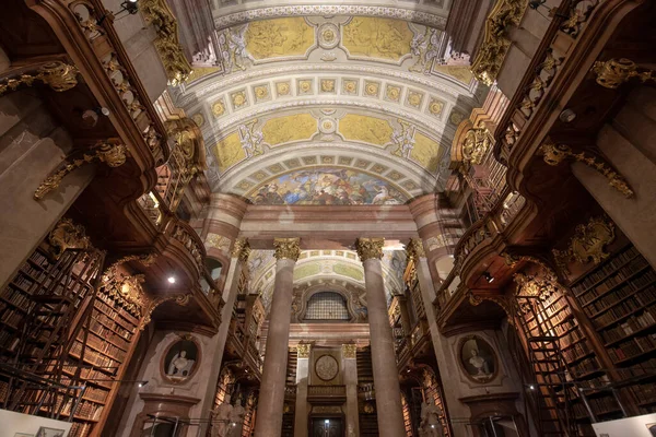 Bécs Ausztria Osztrák Nemzeti Könyvtár Belseje Hofburg Palota Neue Burg — Stock Fotó