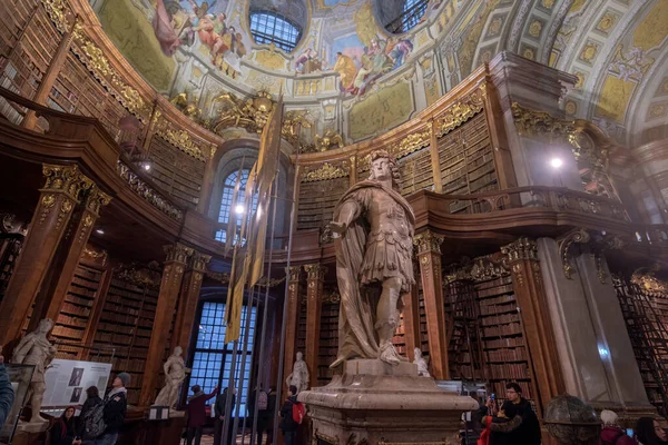 Bécs Ausztria Osztrák Nemzeti Könyvtár Belseje Hofburg Palota Neue Burg — Stock Fotó