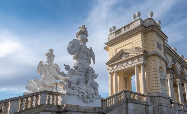 Vienna Austria 2020 Gloriette Great Parterre Garden Schoenbrunn Palace Schloss — Stock Photo, Image