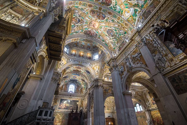 Bergamo Olaszország 2020 Santa Maria Maggiore Bazilika Belseje Templom Román — Stock Fotó