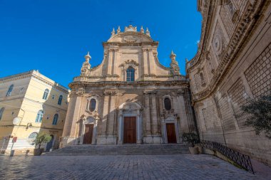 Eski Monopoli, Puglia, İtalya 'daki Maria Santissima della Madia Katedrali (Basilica Cattedrale Maria Santissima della Madia). Apulia Bölgesi