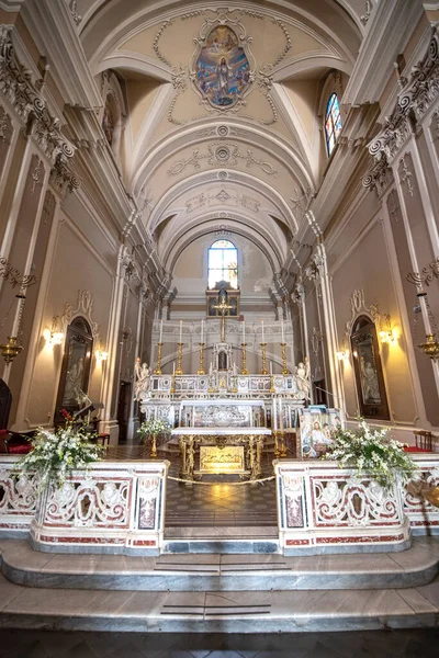 Ostuni Itália 2020 Interior Igreja Barroca Chiesa San Francesco Assisi — Fotografia de Stock