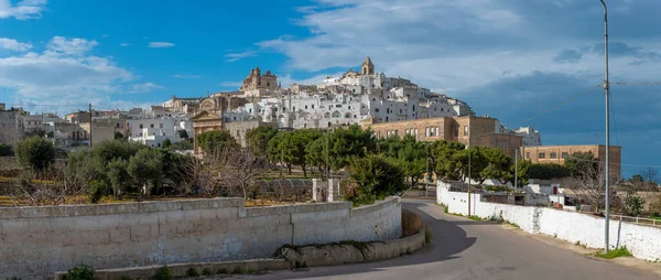 Panorama Ostuni Puglia Brindisi Italy Picturesque Old Town Roman Catholic — Stock Photo, Image