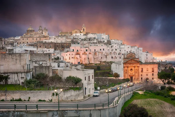 Ostuni Puglia Brindisi Italy February 2019 Panorama Picturesque Old Town — Stock Photo, Image