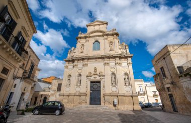 Lecce, Puglia, İtalya - 18 Mart 2019, Santa Maria della Provvidenza o delle Alcantarine Kilisesi. Katolik Roma Kilisesi (chiesa). Apulia Bölgesi
