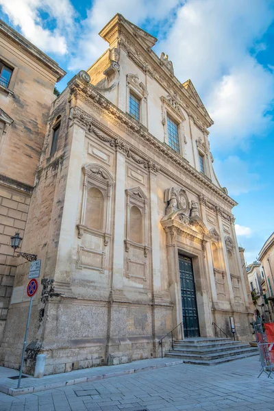 Lecce Pouilles Italie Mars 2019 Façade Église Catholique Jésus Madonna — Photo