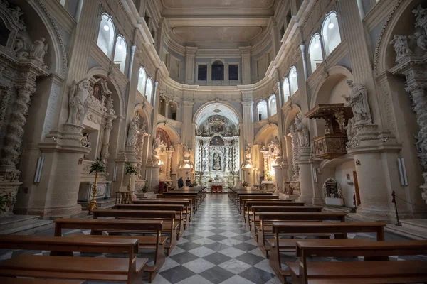 Lecce Puglia Italy March 2019 Interior Catholic Church San Matteo — 图库照片