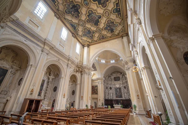 Lecce Puglia Itália Março 2019 Interior Igreja Católica Jesus Madonna — Fotografia de Stock