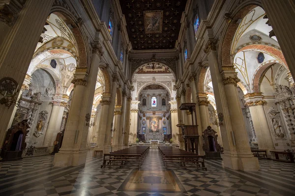 Lecce Puglia Itália Março 2019 Interior Catedral Virgem Maria Basílica — Fotografia de Stock