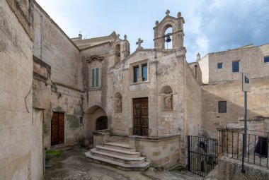 Matera, Basilicata, Puglia, İtalya - Chiesa di San Biagio (Saint Biagio Kilisesi) eski Unesco ve Avrupa Kültür Başkentinde