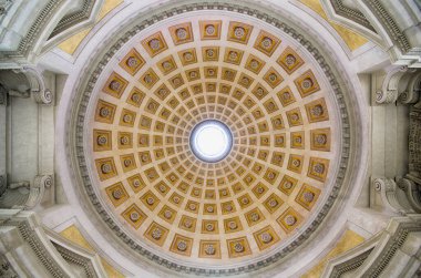 Roma, İtalya - 22.01.2020: The Dome of the church of Santa Maria degli Angeli (The church of Saint Maria of the Angels), Roma 'da Michelangelo tarafından tasarlanmış bir kilise. İçerde..