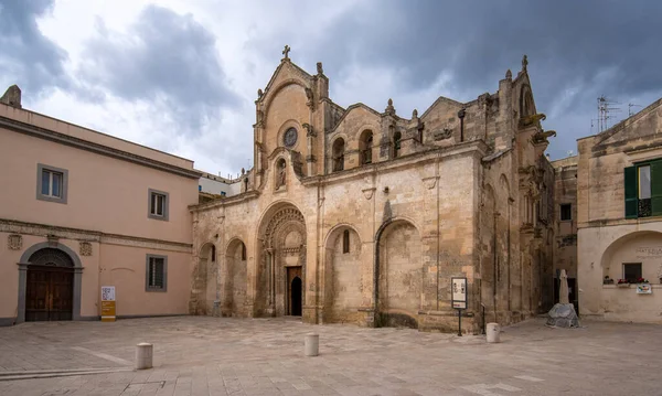 Matera Basilikata Apulien Italien 2019 Die Romanische Pfarrkirche Parrocchia San — Stockfoto