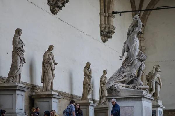 Florença Itália Novembro 2019 Loggia Dei Lanzi Piazza Della Signoria — Fotografia de Stock