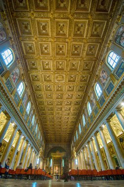 Roma, İtalya - 15.01.2020: Basilica di Santa Maria Maggiore (Saint Maria Maggiore Kilisesi)