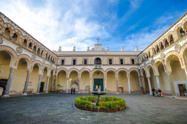 Salerno, İtalya - 01.12.2019 Salerno Katedrali, Saint Matthew 'un Norman Kubbesi