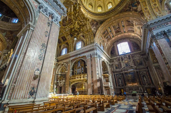 Nápoly Olaszország 2020 Gesu Nuovo Templom Belseje Nápolyban Campania Olaszország — Stock Fotó