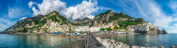 Panorama Amalfi Italy Main Town Coast Which Located Taken Sea — Stock Photo, Image