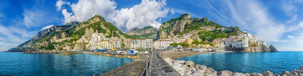 Panorama Amalfi Italy Main Town Coast Which Located Taken Sea — Stock Photo, Image