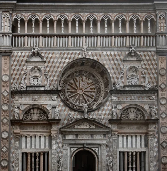 Facade Basilica Santa Maria Maggiore Chapel Colleoni Citta Alta Bergamo — стокове фото