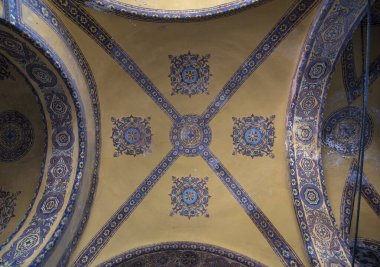 İSTANBUL TURKEY: 08 Nisan 2019: Ayasofya Sofya (Ayasofya olarak da bilinir) iç mimari, ünlü Bizans simgesi ve dünya harikası