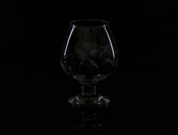 Ποτήρι Κρασιού Μαύρο Φόντο — Φωτογραφία Αρχείου