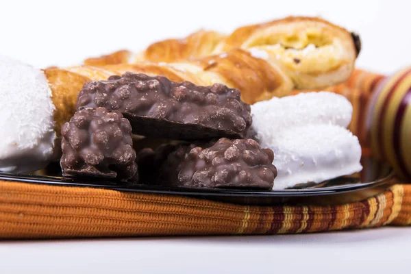 Snoep Chocolade Plaat Servet — Stockfoto