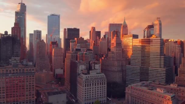 Panoramablick auf das Finanzzentrum von New York — Stockvideo