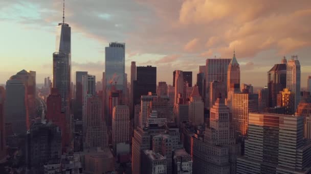 Dünya Ticaret Merkezi'nin panoramik görünüm — Stok video