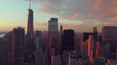 Lower Manhattan kısmının havadan görünümü