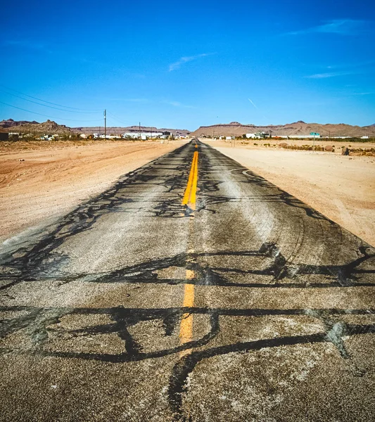Close Van Beschadigde Historische Route Tussen Kingman Koel Zomer Arizona — Stockfoto