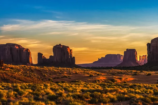 Paisagem Monument Valley Navajo Tribal Park Início Manhã Verão Eua — Fotografia de Stock