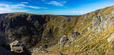 Hohneck (Vosges, Fransa) üzerinden Wormsa vadi Panorama Manzara sonbaharda erken 2017.