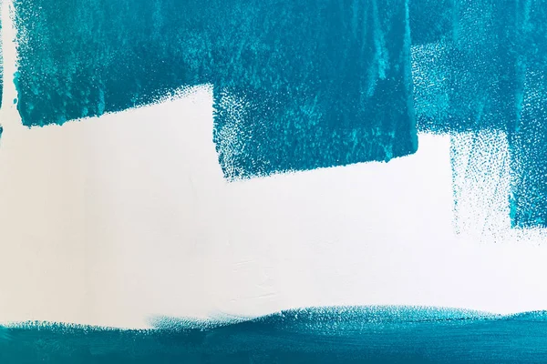 Witte Muur Wordt Geschilderd Blauw Aqua Teal Kleur Achtergrond Met — Stockfoto