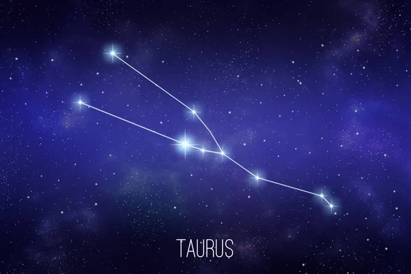 レタリングと星空の背景におうし座星座 — ストック写真
