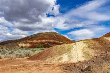 Sedimentary rocky hills in Central Oregon desert, Painted Hills, clipart