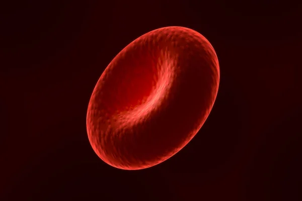単一の赤血球またはコーパスのクローズアップ。3D レンダリング イラストレーション. — ストック写真
