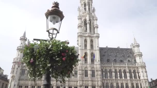 Brüsseler Rathaus am prachtvollen Platz, Brüssel — Stockvideo