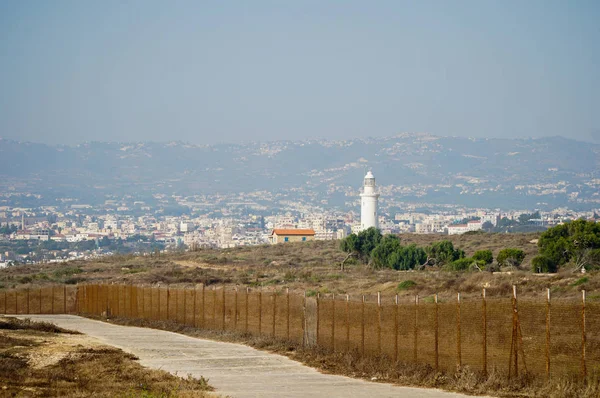 Maják u moře, Paphos, Kypr — Stock fotografie