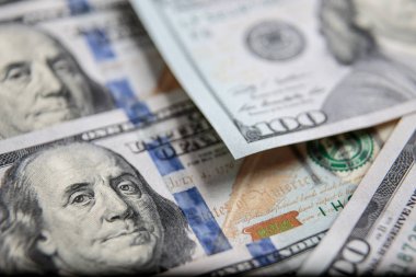 Dolar Kapanışı Konsepti. Amerikan Doları Nakit Para. Yüz Dolarlık Banknotlar.