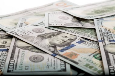 Dolar Kapanışı Konsepti. Amerikan Doları Nakit Para. Yüz Dolarlık Banknotlar.