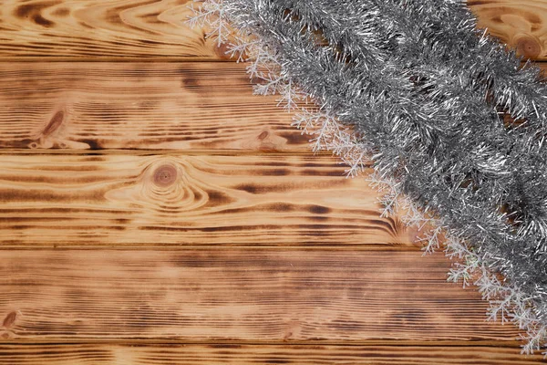 Fond rustique de Noël - bois bordé de mousseline et espace texte libre — Photo