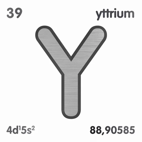 Yttrium (Y). Chemisch element teken van periodiek systeem van elementen. 3d destructie. — Stockfoto